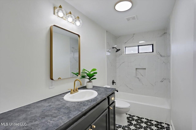 1505 Rosemont Dr, Clinton, MS 39056 - full bathroom with vanity, toilet, and shower / washtub combination