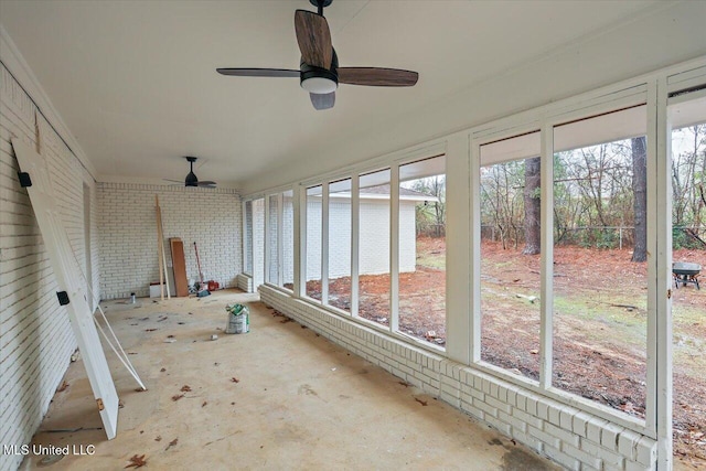 1505 Rosemont Dr, Clinton, MS 39056 - unfurnished sunroom with a ceiling fan