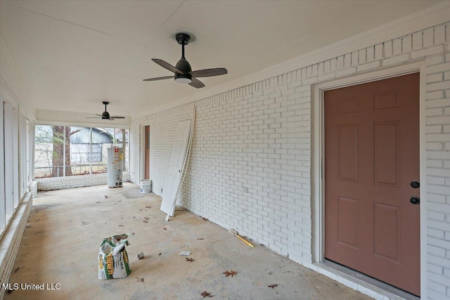 1505 Rosemont Dr, Clinton, MS 39056 - view of patio / terrace featuring ceiling fan and water heater