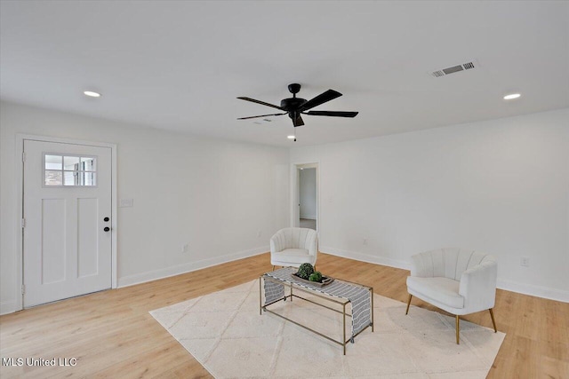 1505 Rosemont Dr, Clinton, MS 39056 - unfurnished room with a ceiling fan, light wood finished floors, baseboards, and recessed lighting