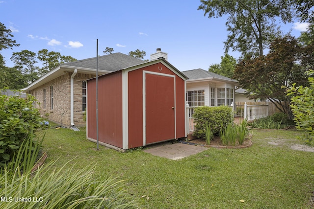 view of shed