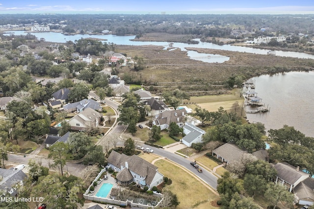 11 Bayou Pl, Gulfport, MS 39503 - aerial view of property and surrounding area with a large body of water and nearby suburban area