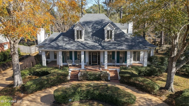 view of front of property with a porch