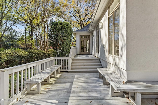 deck featuring french doors