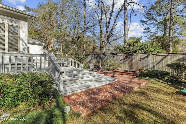 view of yard featuring a deck