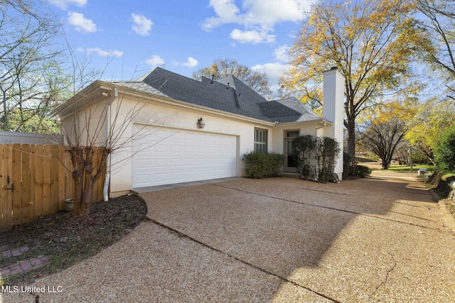 view of front of house with a garage