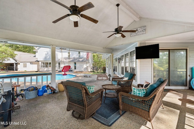 view of patio / terrace with ceiling fan