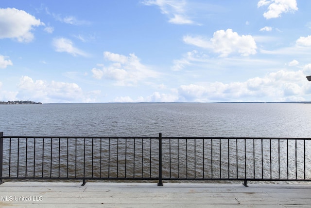 deck with a water view