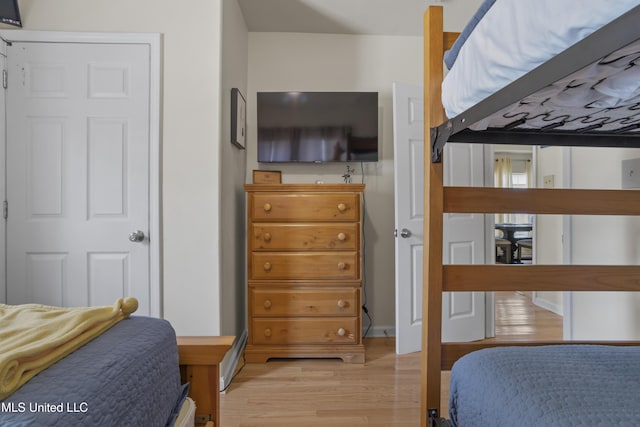 bedroom featuring light hardwood / wood-style flooring