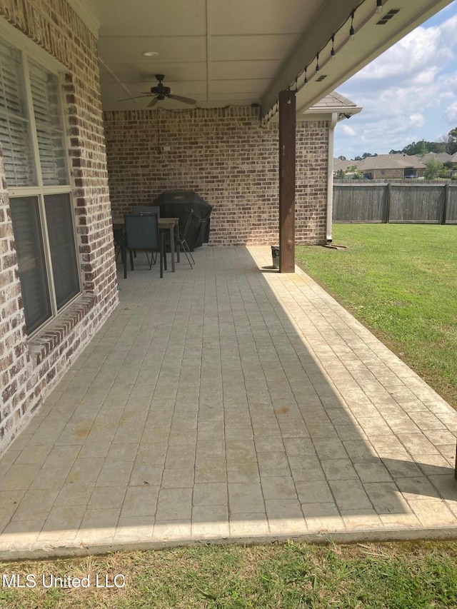 174 Falls Xing, Madison, MS 39110 - view of patio / terrace featuring ceiling fan, outdoor dining area, and grilling area