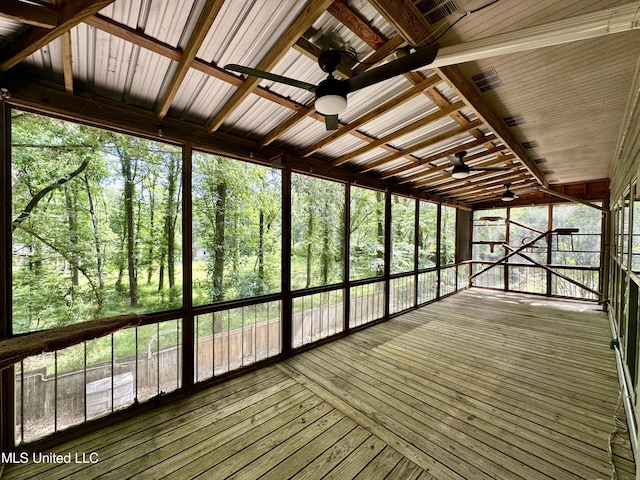 211 Monterey Dr, Clinton, MS 39056 - unfurnished sunroom featuring ceiling fan