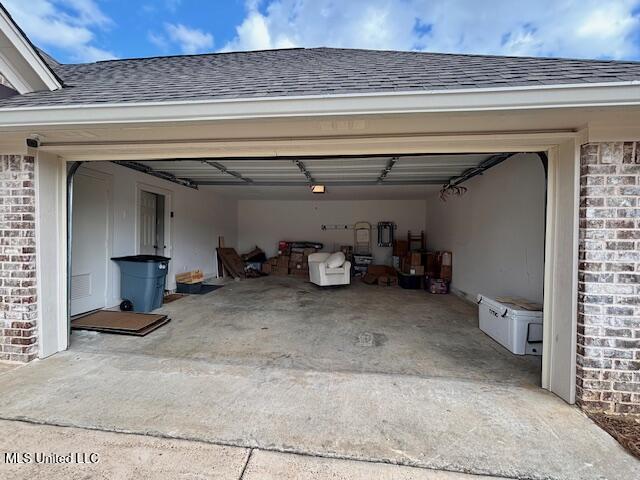 view of garage