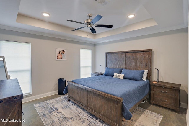 946 Filmore Dr, Brandon, MS 39042 - bedroom featuring a raised ceiling, recessed lighting, and a ceiling fan