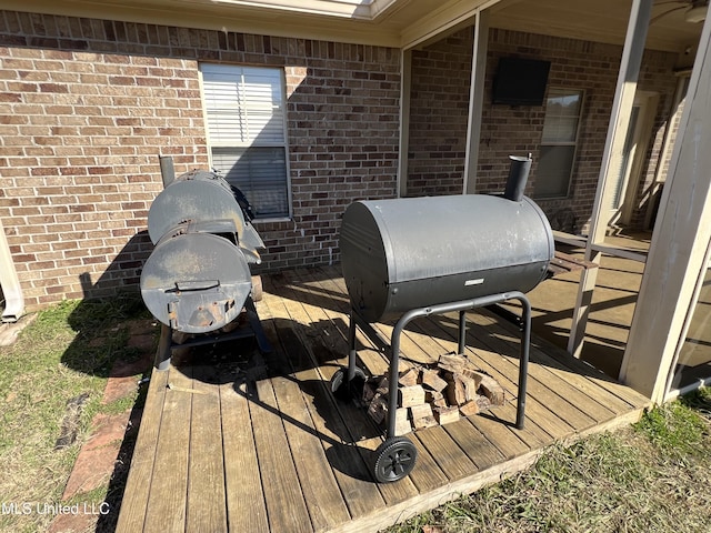 deck with grilling area