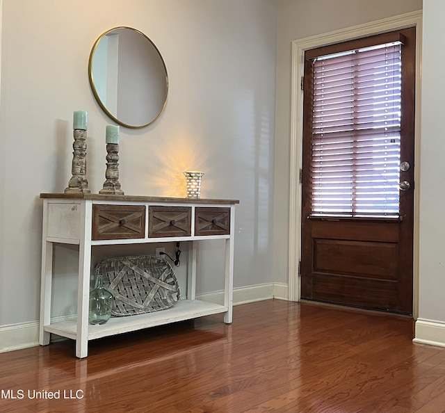 foyer entrance featuring hardwood / wood-style floors