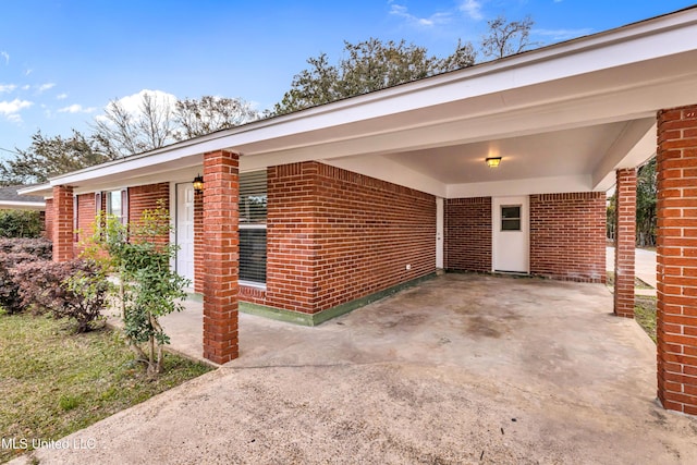 view of patio with a carport