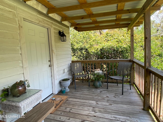 view of wooden terrace