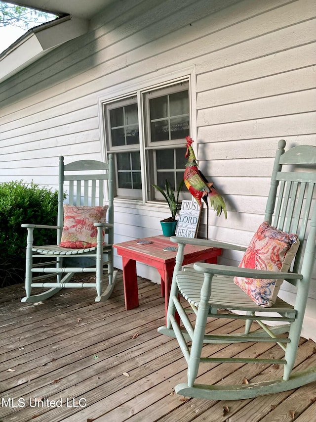 view of wooden deck