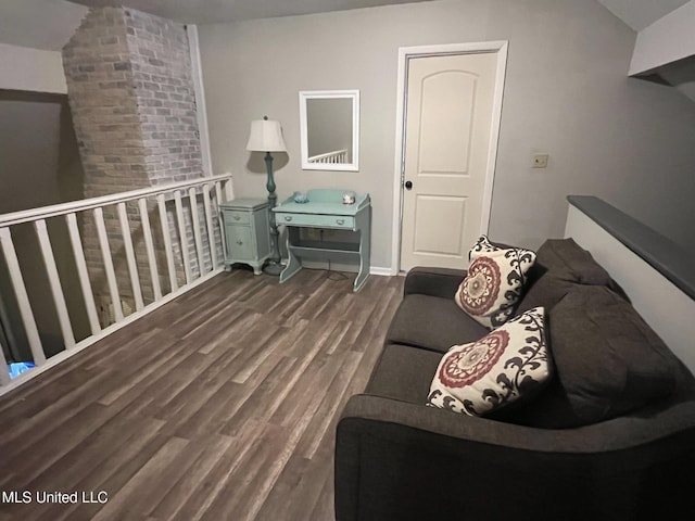 living room with wood finished floors