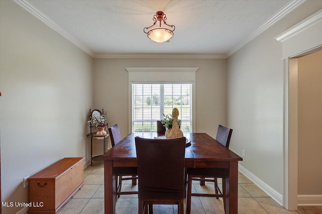 213 Pecan Cir, Brandon, MS 39042 - dining space with ornamental molding, light tile patterned flooring, and baseboards