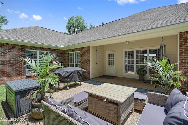 213 Pecan Cir, Brandon, MS 39042 - view of patio with outdoor lounge area and area for grilling