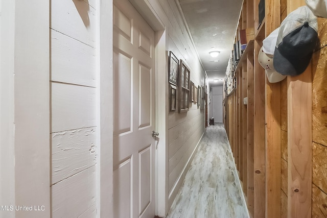 1728 21st St, Gulfport, MS 39501 - hallway with wood finished floors and wood walls