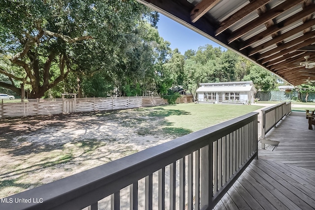 1728 21st St, Gulfport, MS 39501 - wooden terrace with an outbuilding