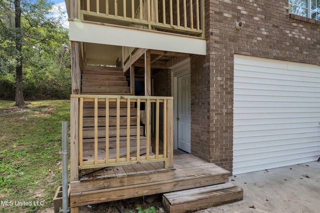 doorway to property with a balcony