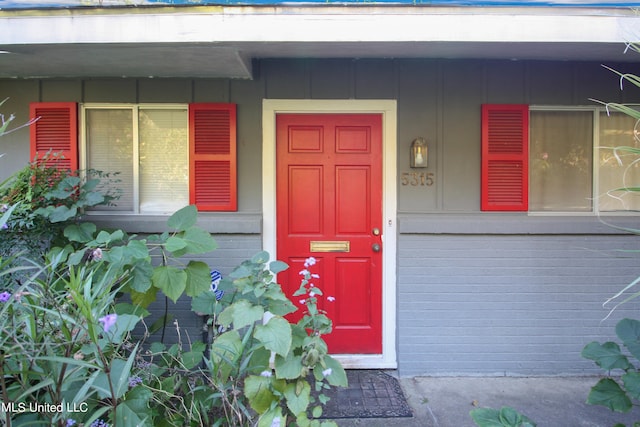 view of doorway to property