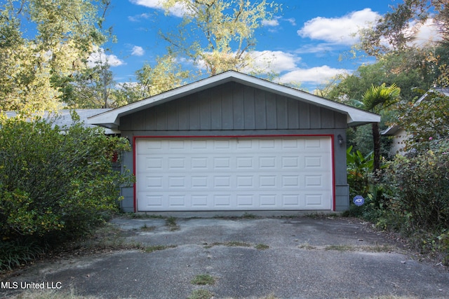 view of garage