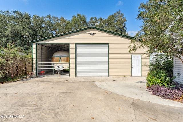 view of garage