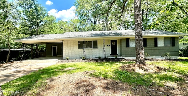 ranch-style home with a carport