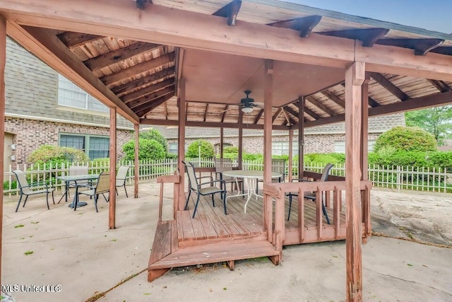 view of patio / terrace featuring ceiling fan