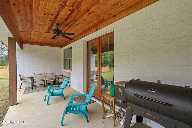 1622 Old Lake Rd, Brandon, MS 39042 - view of patio / terrace featuring ceiling fan, grilling area, and outdoor dining area