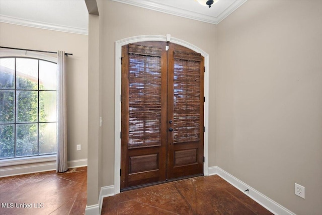 foyer with ornamental molding