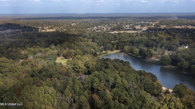 1609 SW Linda Dr, Clinton, MS 39056 - aerial view of property and surrounding area with a forest and a large body of water