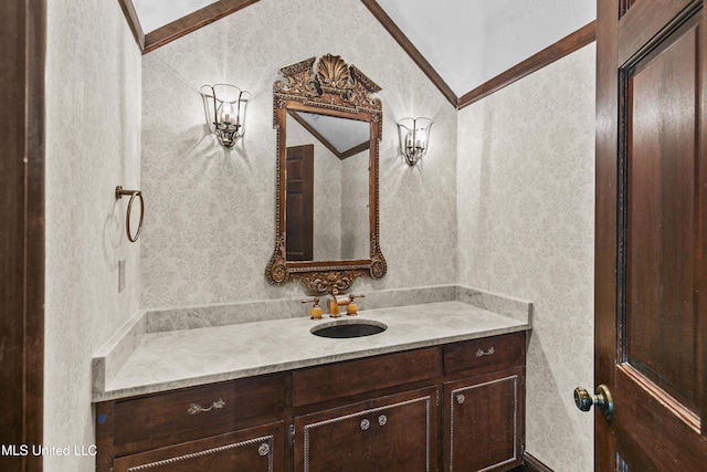 1609 SW Linda Dr, Clinton, MS 39056 - bathroom with vaulted ceiling and vanity