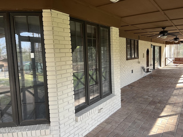 1609 SW Linda Dr, Clinton, MS 39056 - view of patio / terrace featuring ceiling fan and french doors