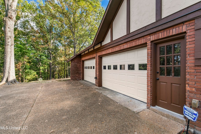 view of garage