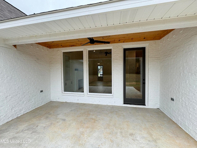 view of patio / terrace featuring ceiling fan