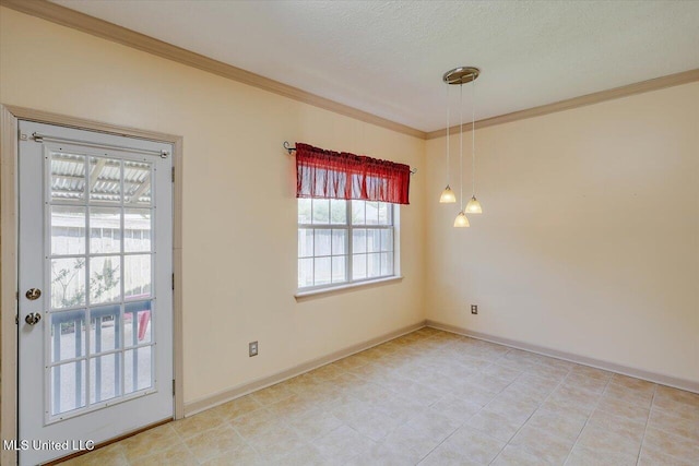242 Commonwealth Ave, Brandon, MS 39047 - unfurnished room with ornamental molding and a textured ceiling