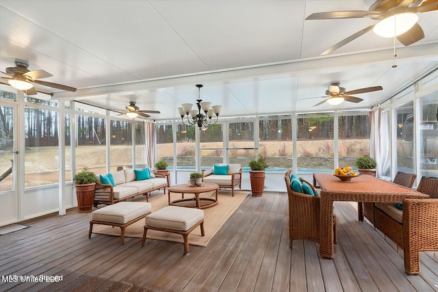 2674 S Slayden Rd, Lamar, MS 38642 - sunroom with a chandelier and plenty of natural light