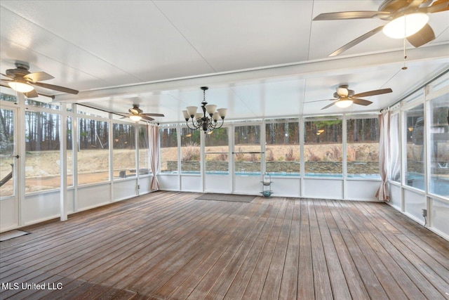 2674 S Slayden Rd, Lamar, MS 38642 - unfurnished sunroom with an inviting chandelier and a wealth of natural light