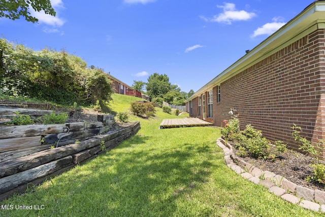 1013 Brashears Pt, Ridgeland, MS 39157 - view of green lawn with a deck
