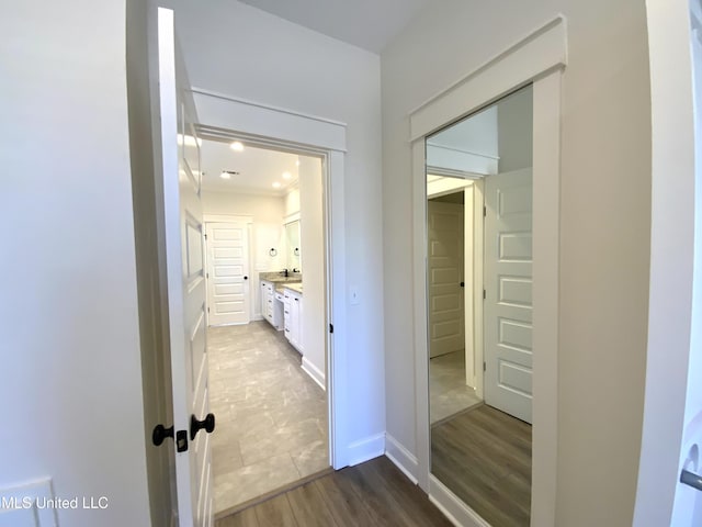182 Sweetbriar Cir, Canton, MS 39046 - corridor with wood finished floors