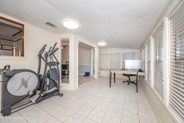 interior space with light tile patterned flooring