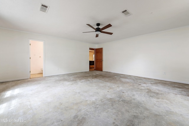 43 Greenbriar Dr, Gulfport, MS 39507 - unfurnished room featuring baseboards, visible vents, concrete floors, and ceiling fan