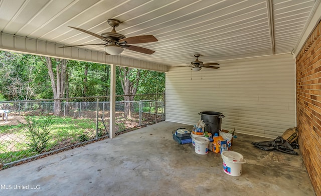 view of patio with ceiling fan