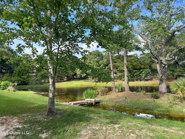 206 Lakeside Villa Unit A, Diamondhead, MS 39525 - view of yard with a water view and view of wooded area