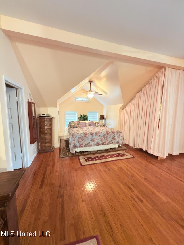 5 Spruce St, Oakland, MS 38948 - unfurnished bedroom with vaulted ceiling with beams and wood finished floors
